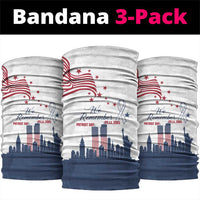 Patriot Day 911 Memorial Neck Gaiter American Flag and New York City Skyline Design TS04