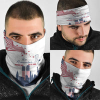 Patriot Day 911 Memorial Neck Gaiter American Flag and New York City Skyline Design TS04