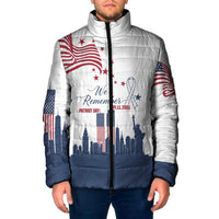 Patriot Day 911 Memorial Padded Jacket American Flag and New York City Skyline Design - Wonder Print Shop