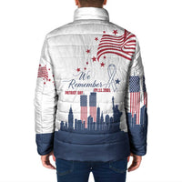 Patriot Day 911 Memorial Padded Jacket American Flag and New York City Skyline Design - Wonder Print Shop