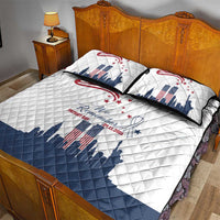 Patriot Day 911 Memorial Quilt Bed Set American Flag and New York City Skyline Design - Wonder Print Shop
