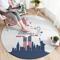 Patriot Day 911 Memorial Round Carpet American Flag and New York City Skyline Design - Wonder Print Shop
