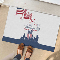 Patriot Day 911 Memorial Rubber Doormat American Flag and New York City Skyline Design - Wonder Print Shop