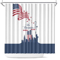 Patriot Day 911 Memorial Shower Curtain American Flag and New York City Skyline Design - Wonder Print Shop