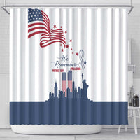 Patriot Day 911 Memorial Shower Curtain American Flag and New York City Skyline Design - Wonder Print Shop