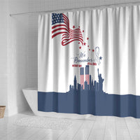Patriot Day 911 Memorial Shower Curtain American Flag and New York City Skyline Design - Wonder Print Shop