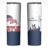 Patriot Day 911 Memorial Skinny Tumbler American Flag and New York City Skyline Design - Wonder Print Shop