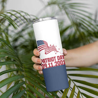 Patriot Day 911 Memorial Skinny Tumbler American Flag and New York City Skyline Design - Wonder Print Shop