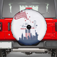 Patriot Day 911 Memorial Spare Tire Cover American Flag and New York City Skyline Design - Wonder Print Shop
