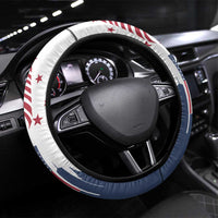 Patriot Day 911 Memorial Steering Wheel Cover American Flag and New York City Skyline Design - Wonder Print Shop