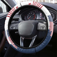 Patriot Day 911 Memorial Steering Wheel Cover American Flag and New York City Skyline Design - Wonder Print Shop