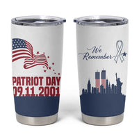 Patriot Day 911 Memorial Tumbler Cup American Flag and New York City Skyline Design - Wonder Print Shop