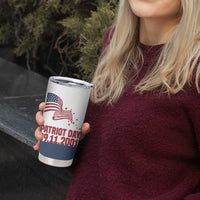 Patriot Day 911 Memorial Tumbler Cup American Flag and New York City Skyline Design - Wonder Print Shop