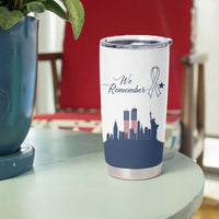 Patriot Day 911 Memorial Tumbler Cup American Flag and New York City Skyline Design - Wonder Print Shop