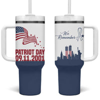 Patriot Day 911 Memorial Tumbler With Handle American Flag and New York City Skyline Design - Wonder Print Shop