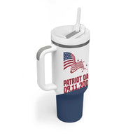 Patriot Day 911 Memorial Tumbler With Handle American Flag and New York City Skyline Design - Wonder Print Shop