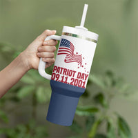 Patriot Day 911 Memorial Tumbler With Handle American Flag and New York City Skyline Design - Wonder Print Shop