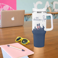 Patriot Day 911 Memorial Tumbler With Handle American Flag and New York City Skyline Design - Wonder Print Shop