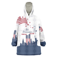 Patriot Day 911 Memorial Wearable Blanket Hoodie American Flag and New York City Skyline Design - Wonder Print Shop
