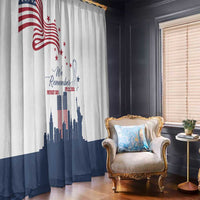 Patriot Day 911 Memorial Window Curtain American Flag and New York City Skyline Design - Wonder Print Shop