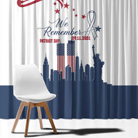 Patriot Day 911 Memorial Window Curtain American Flag and New York City Skyline Design - Wonder Print Shop