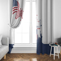 Patriot Day 911 Memorial Window Curtain American Flag and New York City Skyline Design - Wonder Print Shop