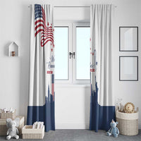 Patriot Day 911 Memorial Window Curtain American Flag and New York City Skyline Design - Wonder Print Shop