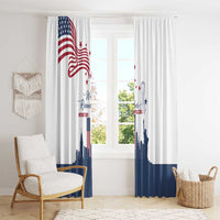 Patriot Day 911 Memorial Window Curtain American Flag and New York City Skyline Design - Wonder Print Shop
