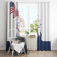 Patriot Day 911 Memorial Window Curtain American Flag and New York City Skyline Design - Wonder Print Shop