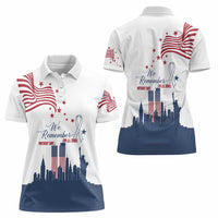 Patriot Day 911 Memorial Women Polo Shirt American Flag and New York City Skyline Design - Wonder Print Shop
