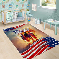 911 Memorial Patriot Day Area Rug American Flag and Soldier Tribute Never Forget - Wonder Print Shop