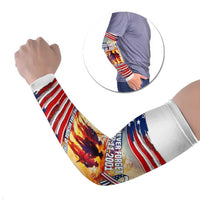 911 Memorial Patriot Day Arm Sleeves American Flag and Soldier Tribute Never Forget - Wonder Print Shop