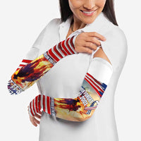 911 Memorial Patriot Day Arm Sleeves American Flag and Soldier Tribute Never Forget - Wonder Print Shop