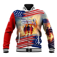 911 Memorial Patriot Day Baseball Jacket American Flag and Soldier Tribute Never Forget - Wonder Print Shop