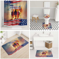 911 Memorial Patriot Day Bathroom Set American Flag and Soldier Tribute Never Forget - Wonder Print Shop