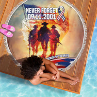 911 Memorial Patriot Day Beach Blanket American Flag and Soldier Tribute Never Forget - Wonder Print Shop