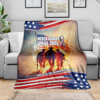 911 Memorial Patriot Day Blanket American Flag and Soldier Tribute Never Forget - Wonder Print Shop