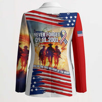 911 Memorial Patriot Day Blazer American Flag and Soldier Tribute Never Forget - Wonder Print Shop