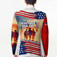 911 Memorial Patriot Day Blazer American Flag and Soldier Tribute Never Forget - Wonder Print Shop