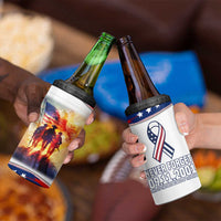 911 Memorial Patriot Day 4 in 1 Can Cooler Tumbler American Flag and Soldier Tribute Never Forget - Wonder Print Shop
