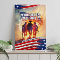 911 Memorial Patriot Day Canvas Wall Art American Flag and Soldier Tribute Never Forget - Wonder Print Shop