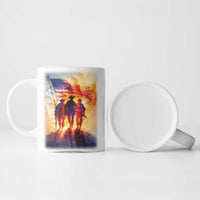 911 Memorial Patriot Day Ceramic Mug American Flag and Soldier Tribute Never Forget - Wonder Print Shop