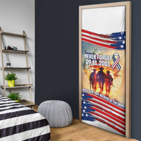 911 Memorial Patriot Day Door Cover American Flag and Soldier Tribute Never Forget - Wonder Print Shop