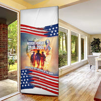 911 Memorial Patriot Day Door Cover American Flag and Soldier Tribute Never Forget - Wonder Print Shop