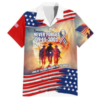 911 Memorial Patriot Day Family Matching Off The Shoulder Long Sleeve Dress and Hawaiian Shirt American Flag and Soldier Tribute Never Forget - Wonder Print Shop