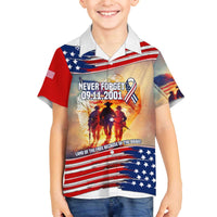 911 Memorial Patriot Day Family Matching Off The Shoulder Long Sleeve Dress and Hawaiian Shirt American Flag and Soldier Tribute Never Forget - Wonder Print Shop