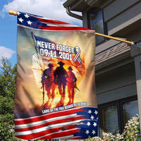 911 Memorial Patriot Day Garden Flag American Flag and Soldier Tribute Never Forget - Wonder Print Shop