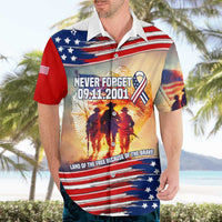911 Memorial Patriot Day Hawaiian Shirt American Flag and Soldier Tribute Never Forget - Wonder Print Shop