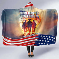 911 Memorial Patriot Day Hooded Blanket American Flag and Soldier Tribute Never Forget - Wonder Print Shop