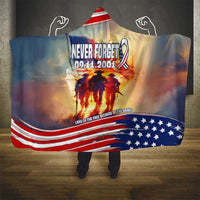 911 Memorial Patriot Day Hooded Blanket American Flag and Soldier Tribute Never Forget - Wonder Print Shop